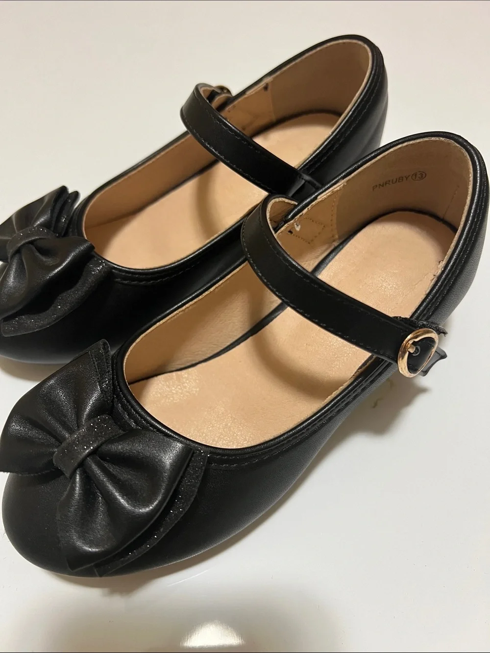 Girls Black Mary Jane Dress Shoes with Bow